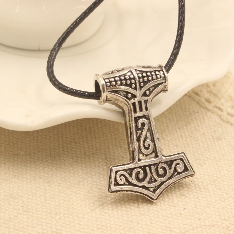 Хит миф Thor's Hammer Norse Magic Mjolnir Оловянное ожерелье в стиле готика панк Винтаж