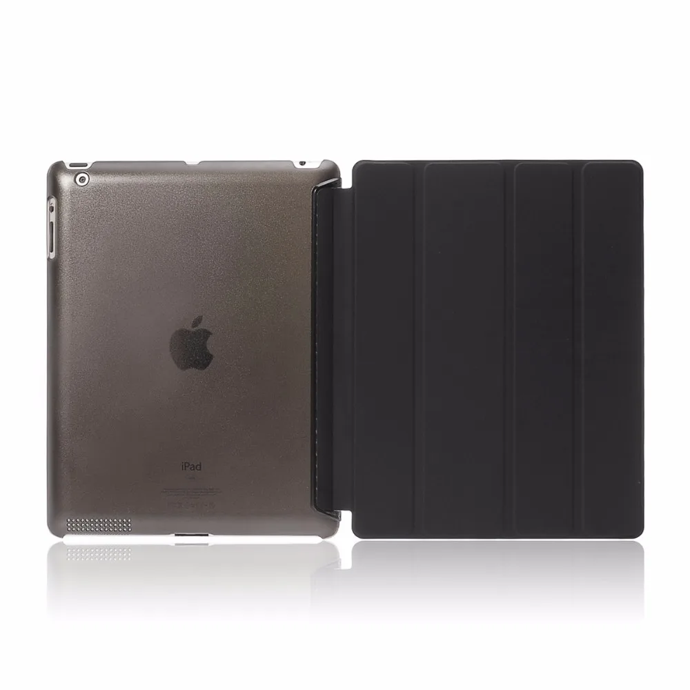 Protective Case for Apple iPad 4 3 2 Три Складной складной Вислоухая стенд Folio с w/Жесткий Назад