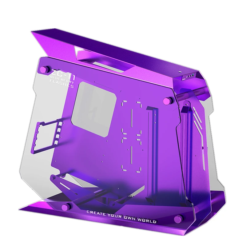 Zeaginal Blueberry flash Gaming ATX корпус полный алюминий+ закаленное стекло мод водяное охлаждение геймерский корпус настольный