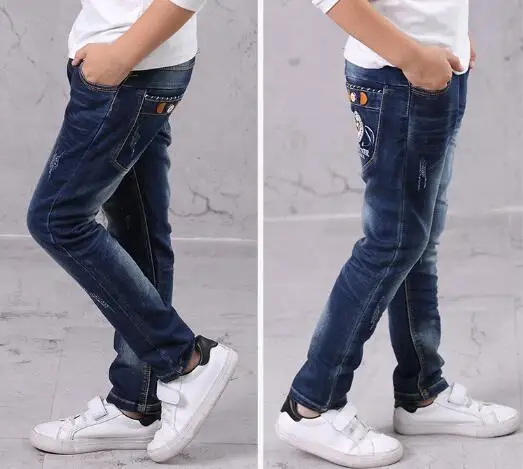 

Boys Pants Jeans 2020 Spring Autumn Fashion Boys Jeans Elastic Pants Kids Clothes Children's Casual Denim Trousers 5-14Year