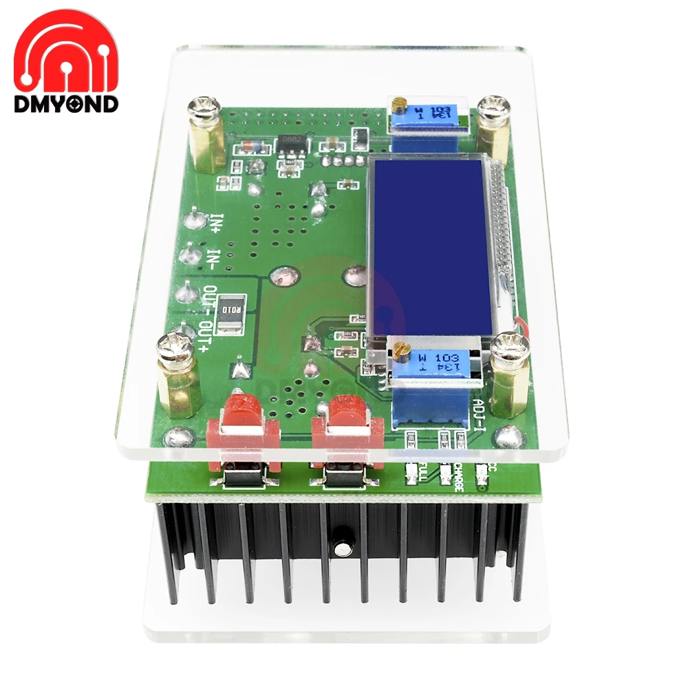 Adjustable 10A lcd двойной дисплей Регулируемый CC CV повышающий источник питания модуль повышающего преобразователя доска с корпусом корпуса