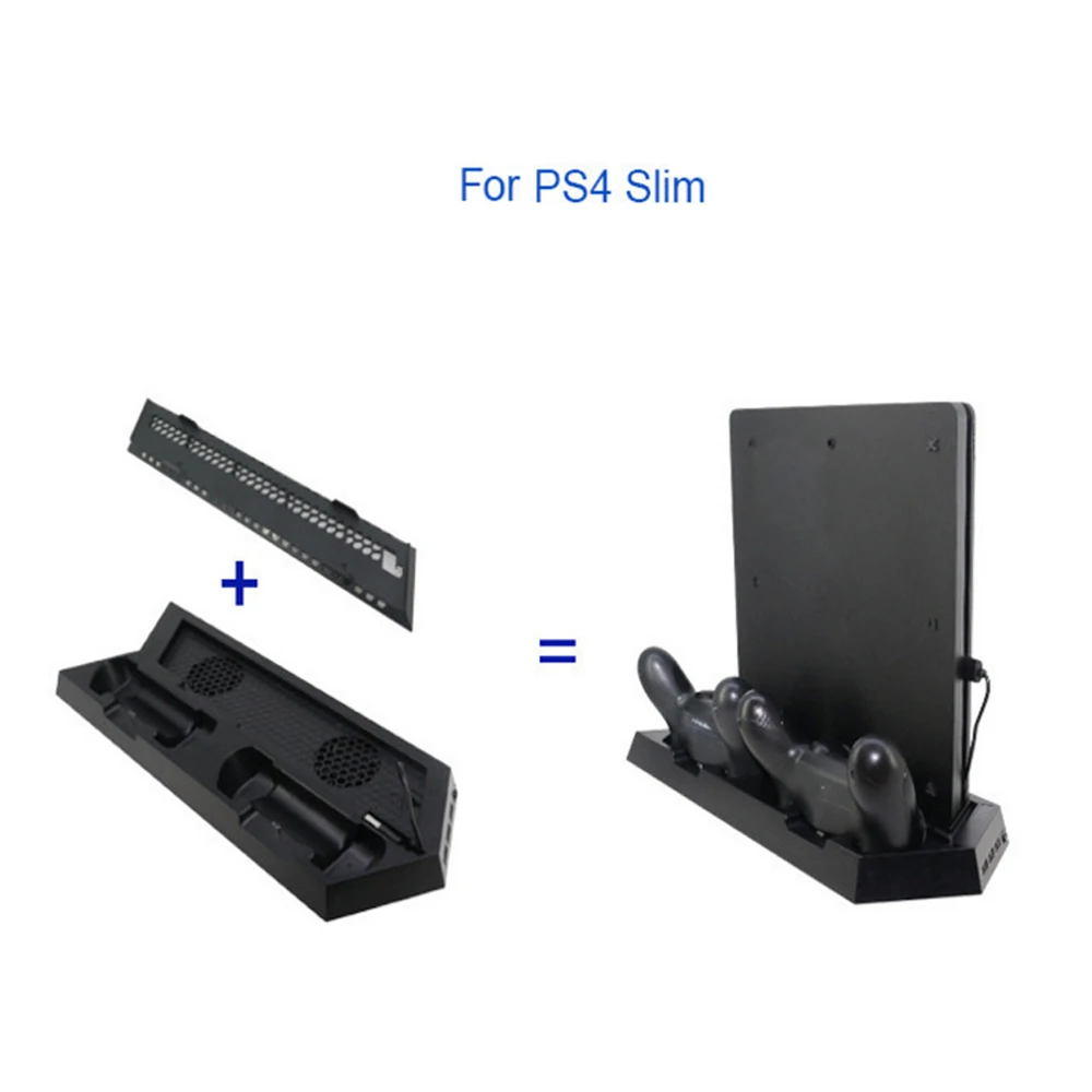 PS4 / Pro тонкий двойной контроллер зарядная станция с охлаждающим вентилятором для