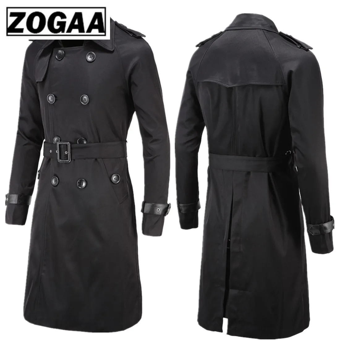 Новое мужское длинное приталенное двубортное пальто ветровка в европейском и