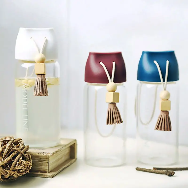 TECHOME креативная бутылка для воды с веревкой и кисточками стеклянная портативная