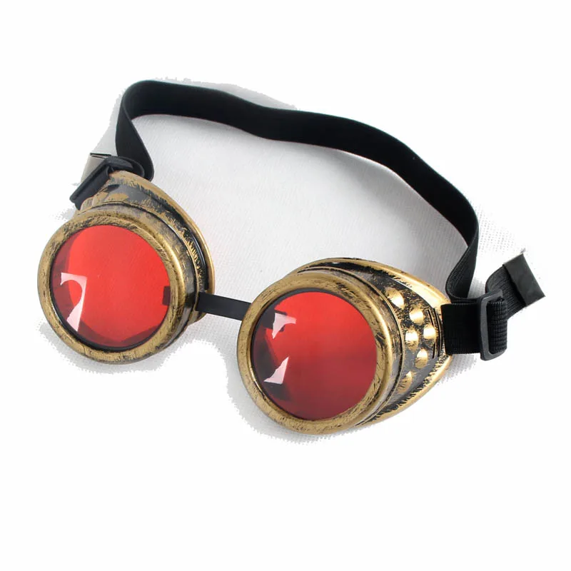 Red Lens Yellow LELINTA защитные очки в стиле стимпанк сварки Косплэй Готический очки jahrgang vitoriano Стиль панк ретро унисекс в готическом стиле - Цвет линз: Red Lens Yellow