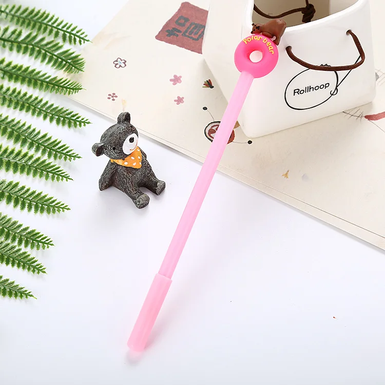 40 pcs Creative Polar Bear Neutral Pen Cute Cartoon Silicone Head Student Stationery Water Needle kawaii school supplies | Канцтовары