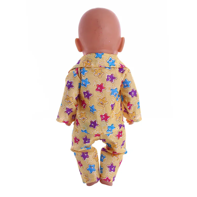 Luckdoll новая милая Пижама с желтым принтом в виде звезд Одежда для куклы подходит