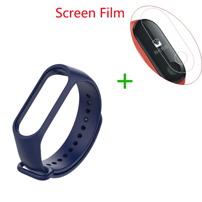Браслет для Xiaomi Mi Band 3 кожаный силиконовый ремешок браслета металлический