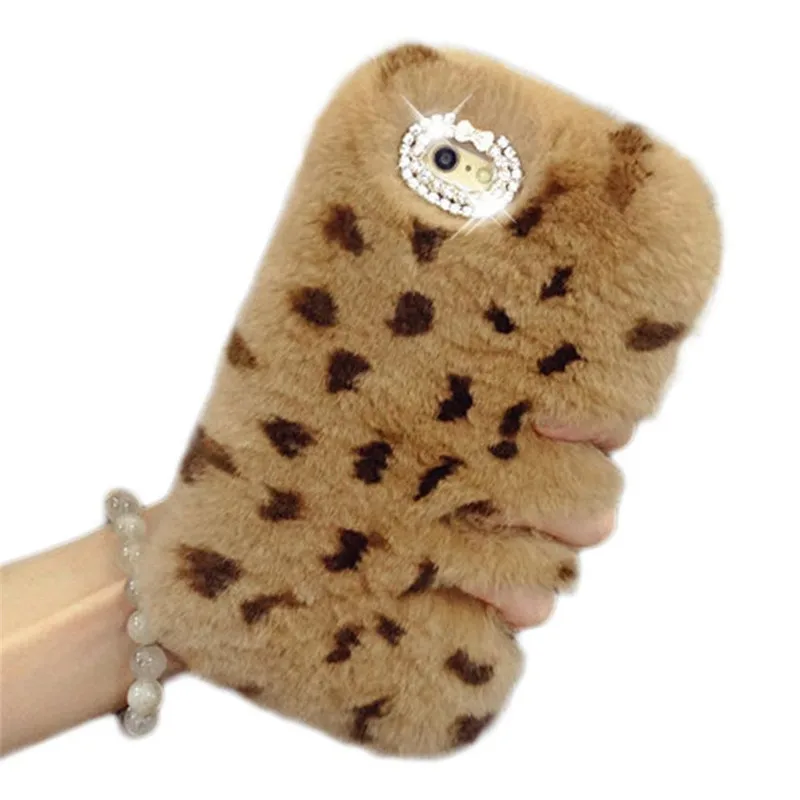 Роскошный Шикарный бриллиантовый бант Пушистый Зимний теплый чехол из меха