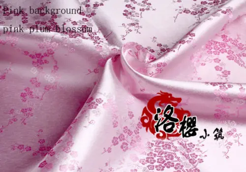 Pink Plum and White Китайский костюм Хана Соло из Звездных Войн Платье Халаты Ципао одежда кимоно атлас цветок сливы дамасской ткани - Цвет: Pink Plum and White
