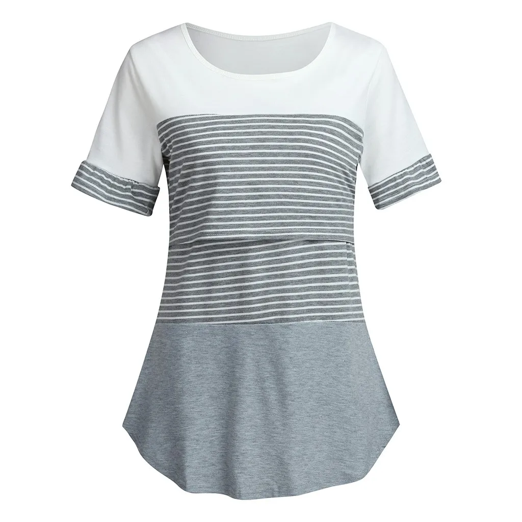 Повседневный полосатый топ SAGACE для беременных и кормящих грудью женщин одежда