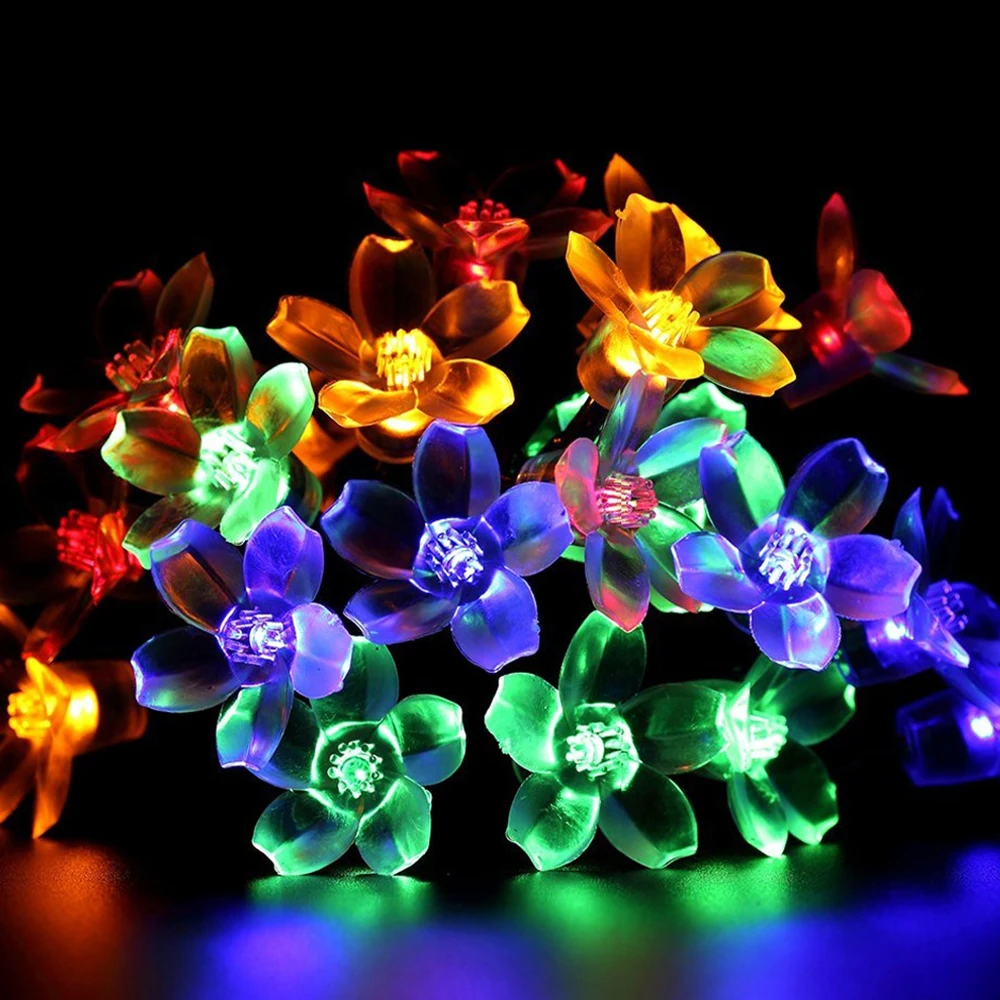 RGB светодиодный светильник на солнечной батарее Рождественская гирлянда 6 м 7