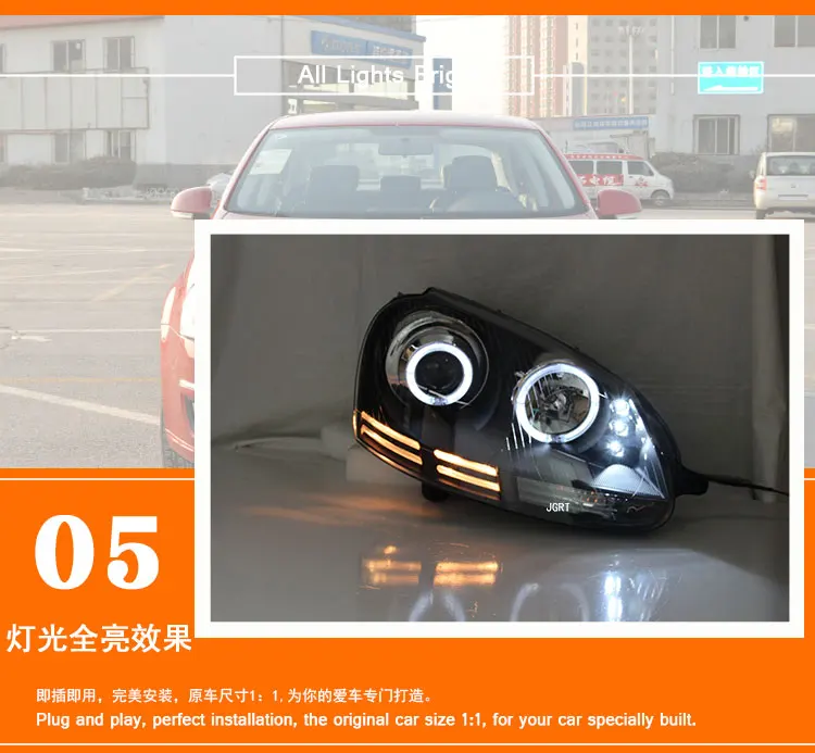 2 шт. автомобильный стиль светодиодный фары для vw Jetta 2006-2011 для Jetta головной фонарь светодиодный DRL объектив двойной луч H7 HID Xenon bi xenon объектив