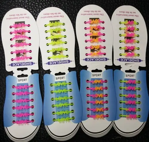 Модные светящиеся силиконовые любовное письмо шнурки Многоцветный Упругой