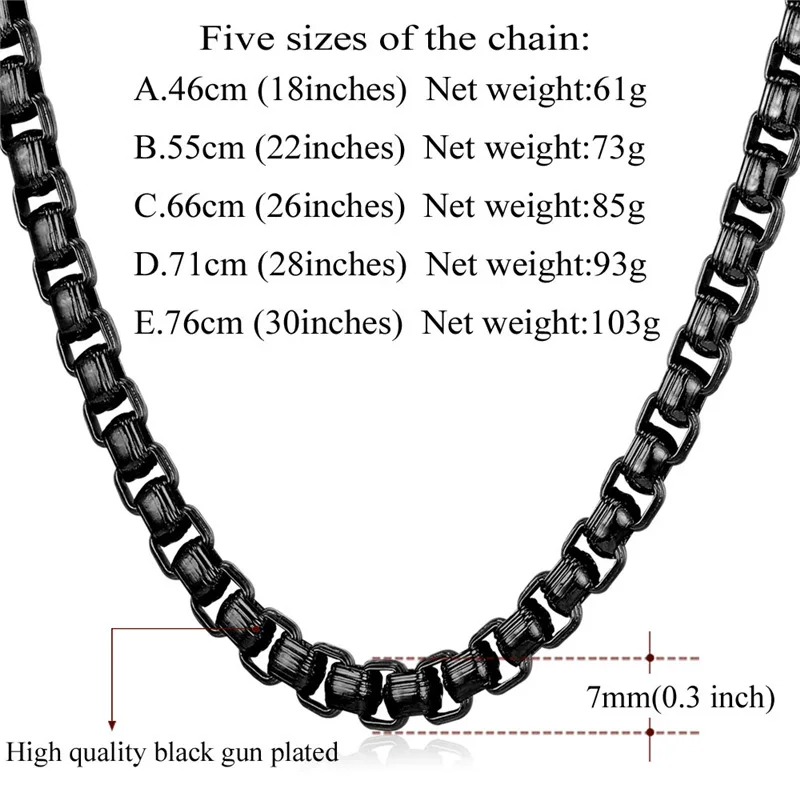 U7 Звено Венецианское Цепи Ожерелье Для Мужчин Оптом 7 ММ Цепочка Из Нержавеющей
