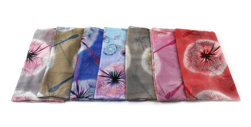 2016 Весна Лето Женщин Мода Полиэстер одуванчика Шарф 180 см * 90 7 Цвета|fashion mp3|fashion silk