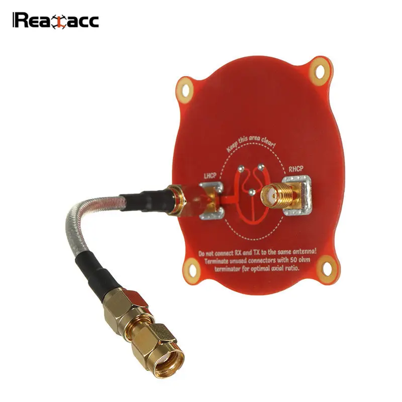Realacc 5,8 GHz 9.4dBi Тройная подача патч антенна SMA/RP SMA Направленная круговая поляризованная FPV антенна для очков Fatshark