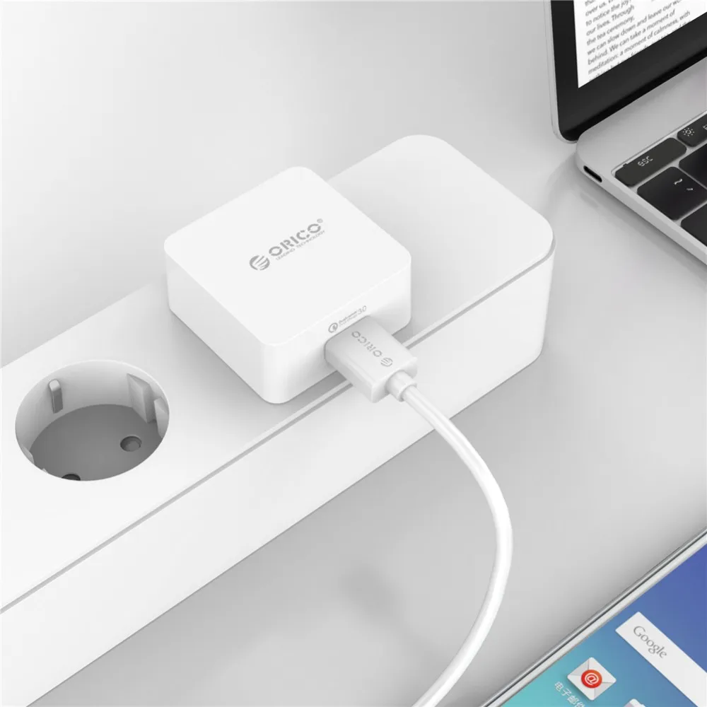 ORICO 1 порт дорожное зарядное устройство с Qualcomm Quick Charge 3,0 с 1 м бесплатно Micro USB кабель EU/US/UK Тип Plug-белый(QTW-1U