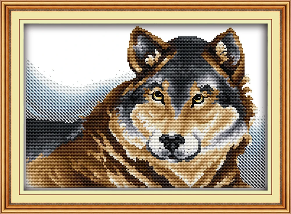 Ручная вышивка в виде животного Joy Sunday Набор для вышивки немецкой овчарки dmc