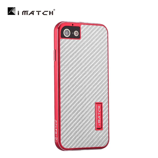 Red bumper Sliver iMatch Алюминиевый металлический бампер для iPhone 6 6s Plus чехол для iPhone 7 8/7 8 Plus задняя крышка Роскошный чехол для сотового телефона - Цвет: Red bumper Sliver