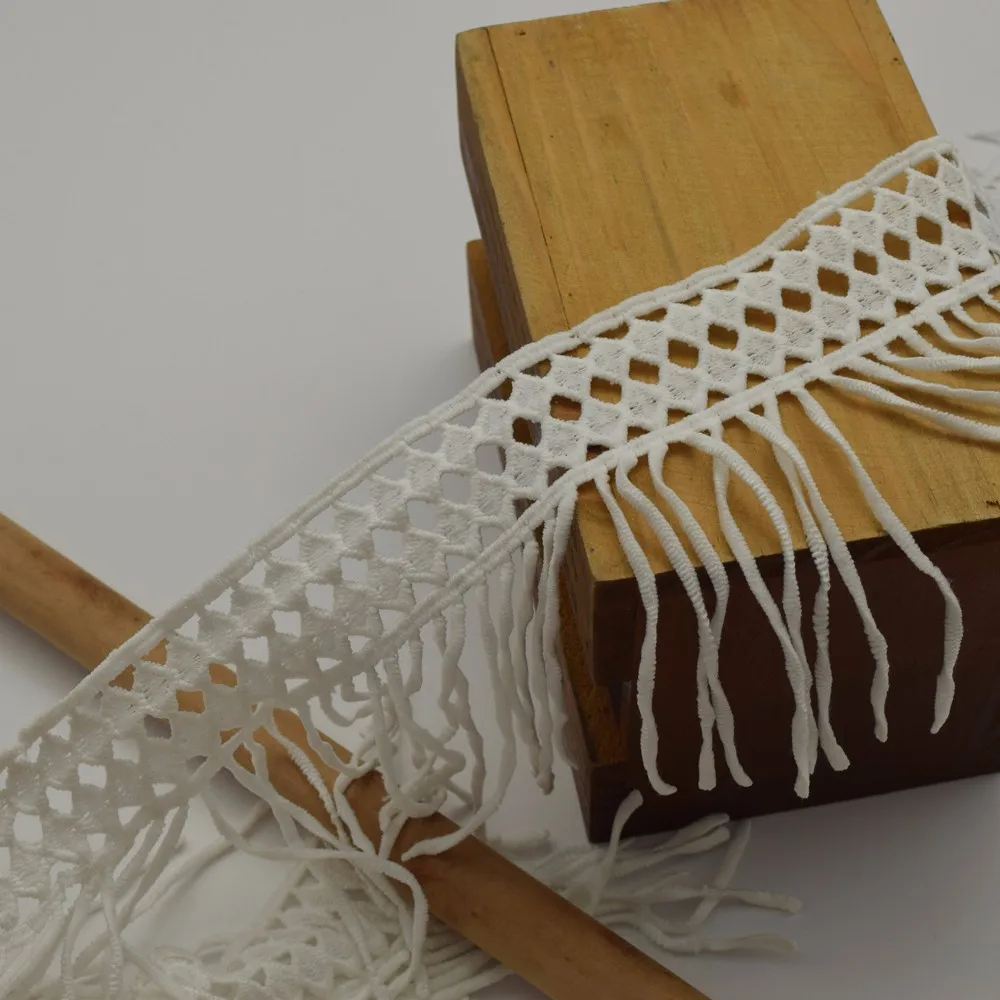 5 ''широкая Венецианская хлопковая кружевная отделка кисточка отверстие