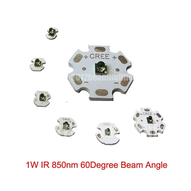 1W 850nm infrare ir high power Led 60degree beam angle with 8/10/12/14/16/20mm heatsink pcb