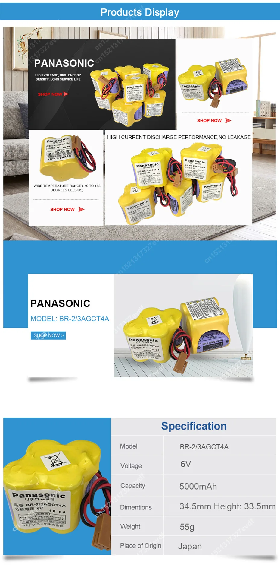 Panasonic 4 шт./лот BR-2/В 3AGCT4A 6 В батарея PLC BR-2/3AGCT4A литий-ионный батареи с коричневый ремень крюк plug