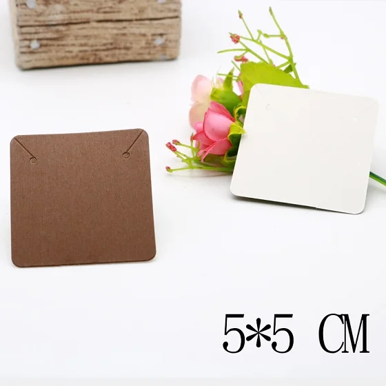 5x5cm kraft 2 100 шт./лот, много размеров, крафтовые серьги, ожерелье, карты, двойной цвет, Висячие бирки, серьги-гвоздики, карты для ювелирных изделий, серьги, ожерелье, дисплей - Цвет: 5x5cm kraft 2