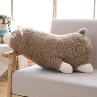 Dorimytrader Pop Lovely Soft Lying Animal Alpaca Plush Toy  Cartoon Sheep Doll Sleeping Pillow Baby Gift Decoration 24inch 60cm