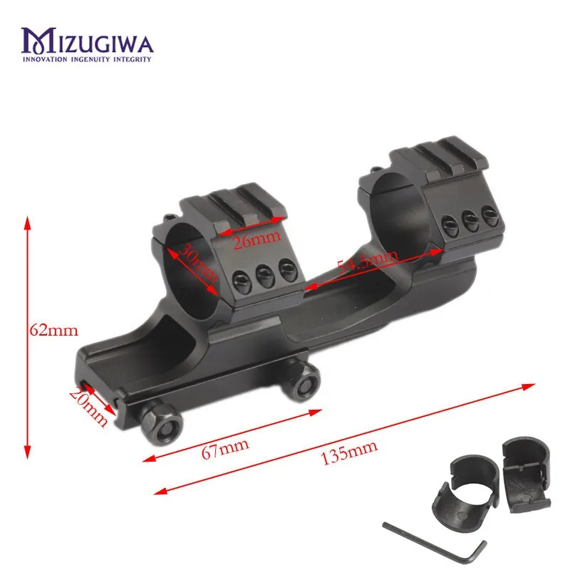 MIZUGIWA Cantilever Rifle Scope Mount w Dual 30mm Ring Adapters Heavy Duty Picatinny Rail Weaver Pistol Airsoft | Спорт и