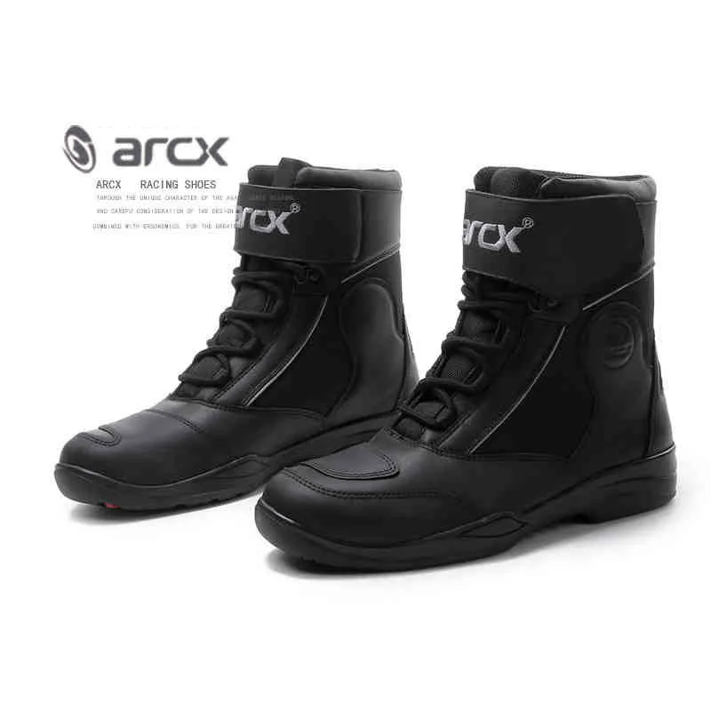 ARCX мотоциклетные кожаные ботинки для езды на дорогах Мужская теплая