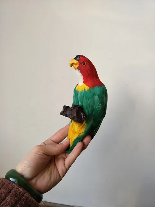 Милая имитация попугая модель полиэтилена и меха Зеленый попугай кукла подарок