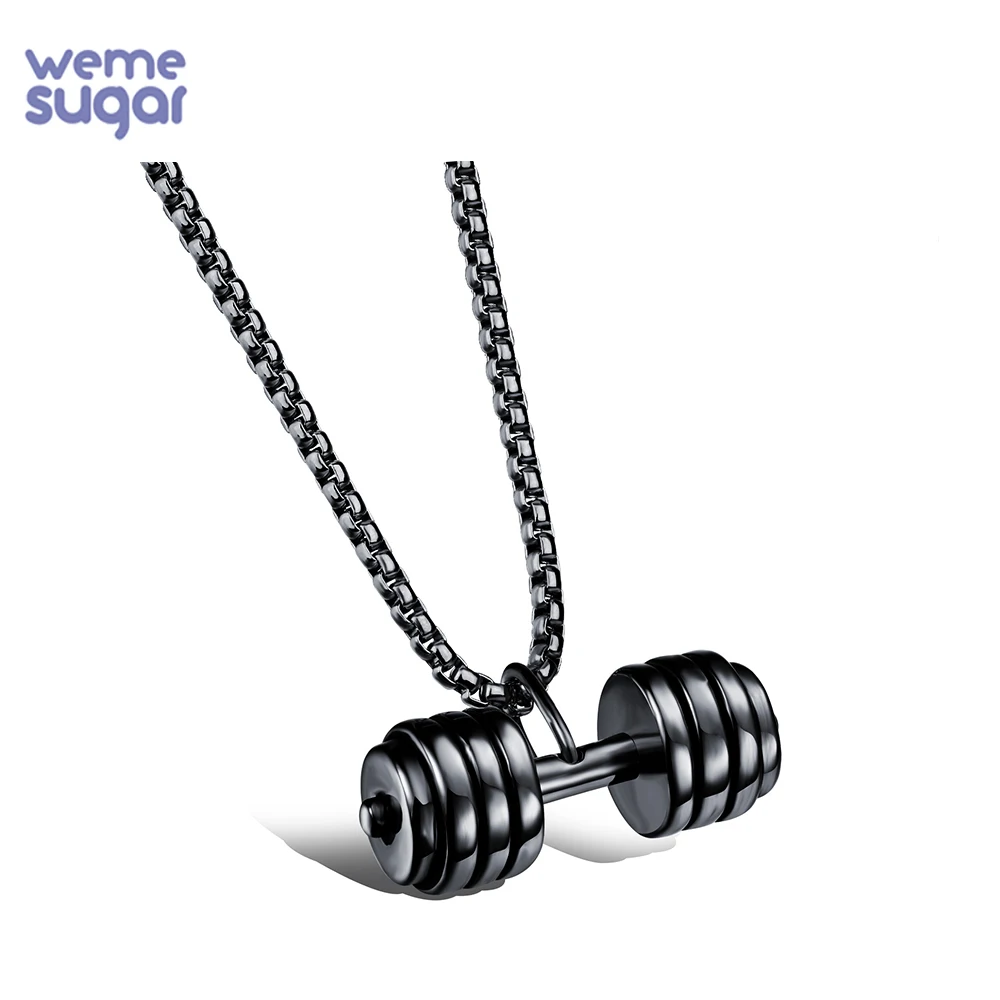 WeMe модные ювелирные изделия подвеска в виде гантели для фитнеса ожерелья из
