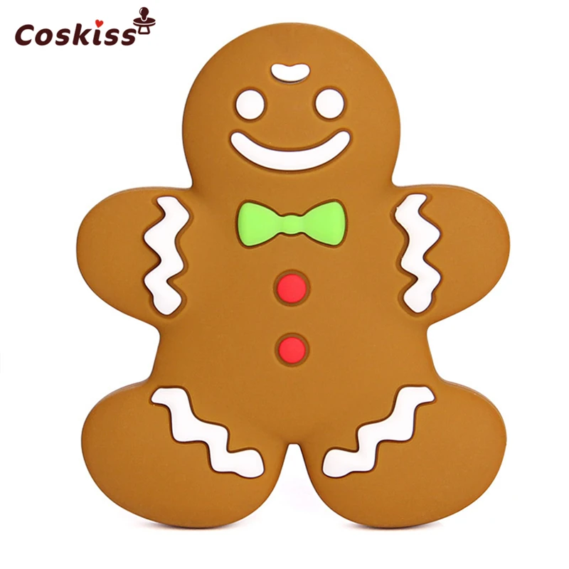 

Baby Teething Chew Toys BPA Free Safe Silicone Villain Teether 5pcs Gingerbread Man Silicone Pendants DIY Crafts Baby Teether