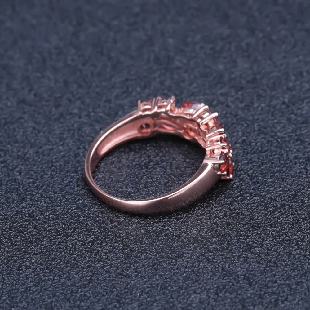 GEM'S BALLET 2.47Ct натуральный красный гранат драгоценный камень 925 пробы серебро Розовая позолота обручальное кольцо кольца для женщин хорошее ювелирное изделие