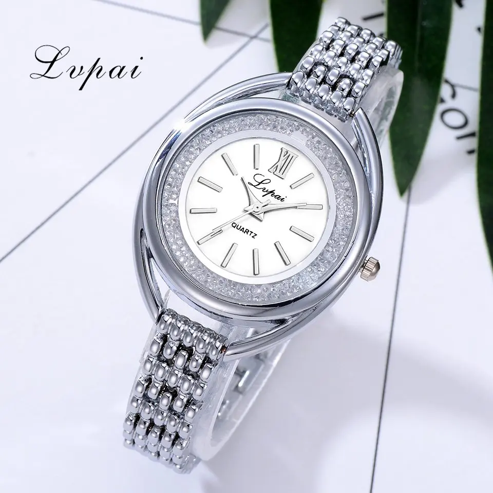 Женские наручные часы Lvpai Роскошные Кварцевые с хрустальным циферблатом и