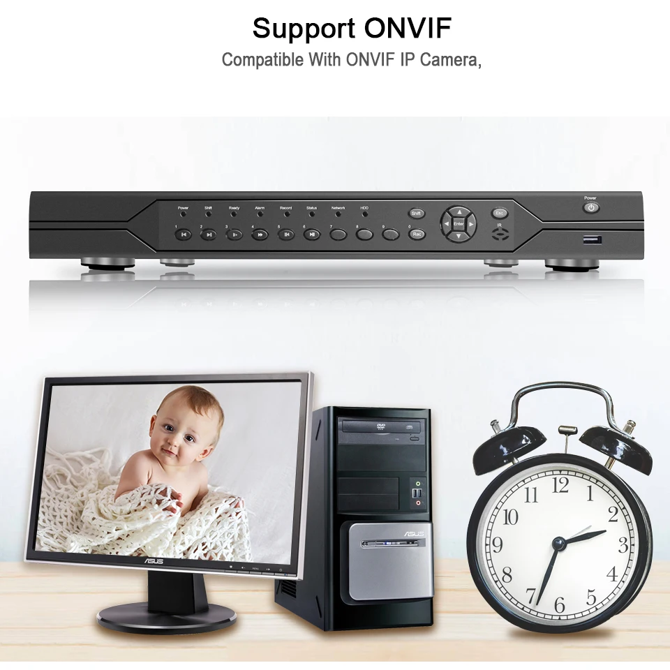 Сетевой видеорегистратор BESDER H.265 16 каналов 4 МП PoE NVR ONVIF P2P XMEye POE порт s два порта SATA