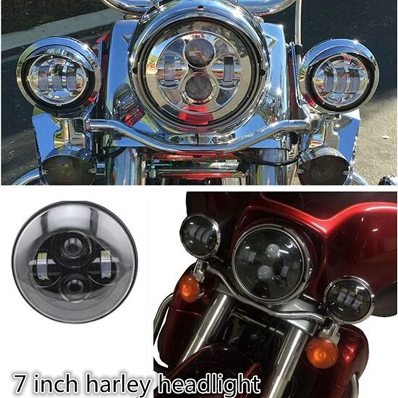 Новинка 2018 круглая 7-дюймовая светодиодная мотоциклетная фара с H4 супер яркое