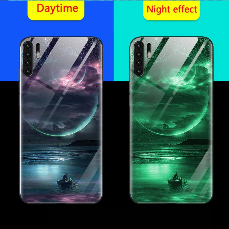 Светящийся стеклянный чехол для телефона s для huawei mate 30 30Pro, задняя крышка для huawei P30 pro P30 Lite, чехол из закаленного стекла