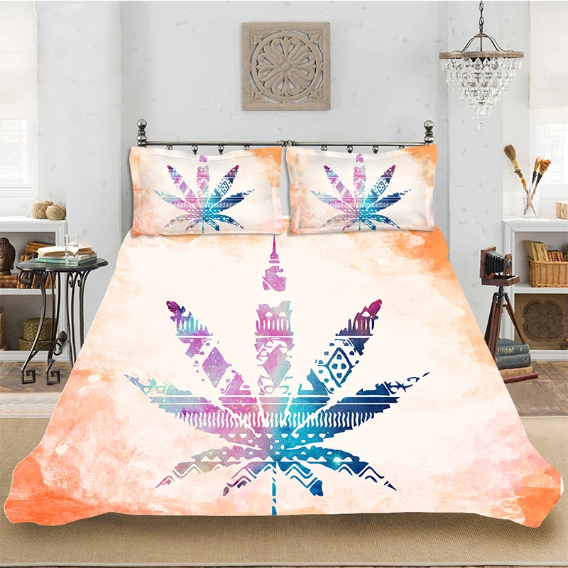 Красочные кленовый лист узор удобный комплект постельного белья Постельное