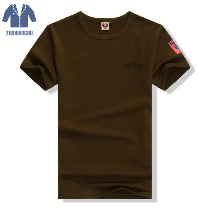 Для Мужчин Армия Военные Вентиляторы Тактические летняя футболка Tight с короткими