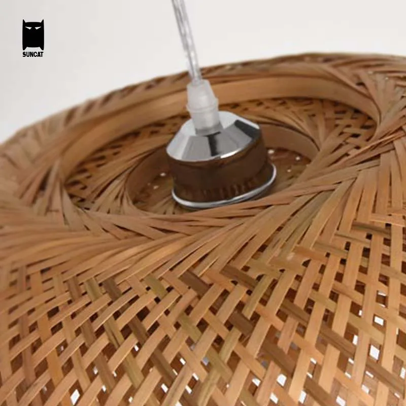 Бамбуковый Плетеный ротанговый абажур подвесной светильник шнур деревенский