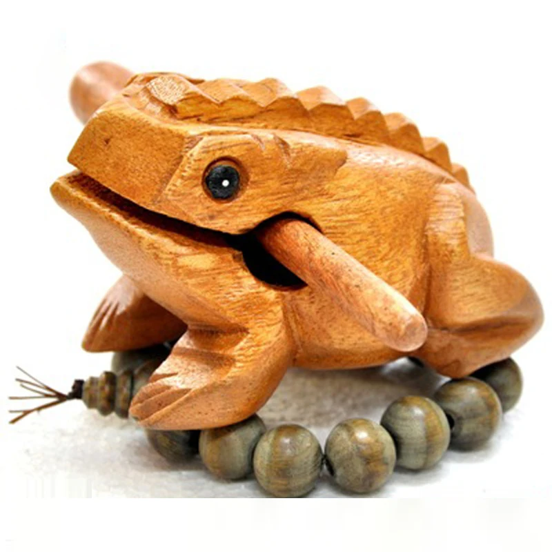 

Feng Shui Lucky Money Frog Style Traditional Wooden Musical Instrument Percussion Rasp With Stick Musical Toy Decompress Toys