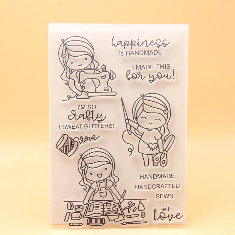 

KLJUYP HAPPINESS IS HANDMADE Clear Stamps бумага для скрапбукинга