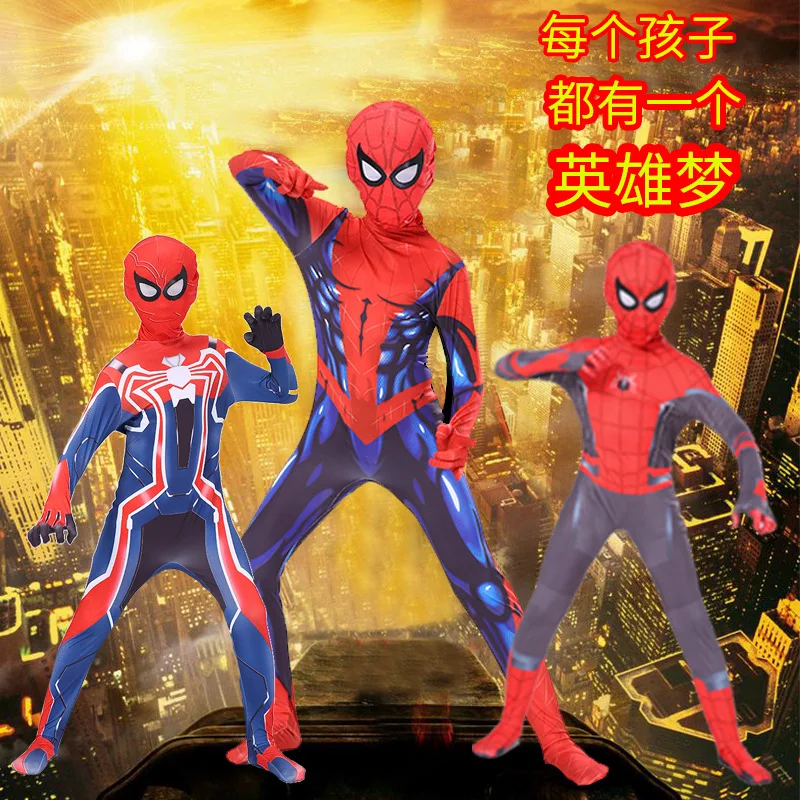 Peter Parker Spiderman Kostuum Costume 3D Print Fullbody Halloween Spider-Man: Far From Home Cosplay Suit For Kids Adult Custom |