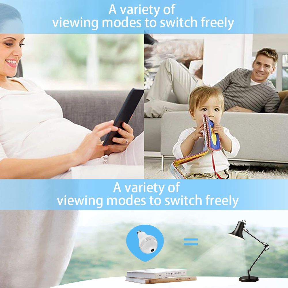 AZISHN 360 градусов панорамная WiFi ip камера 1080P 3MP 5MP HD Рыбий глаз объектив Двусторонняя