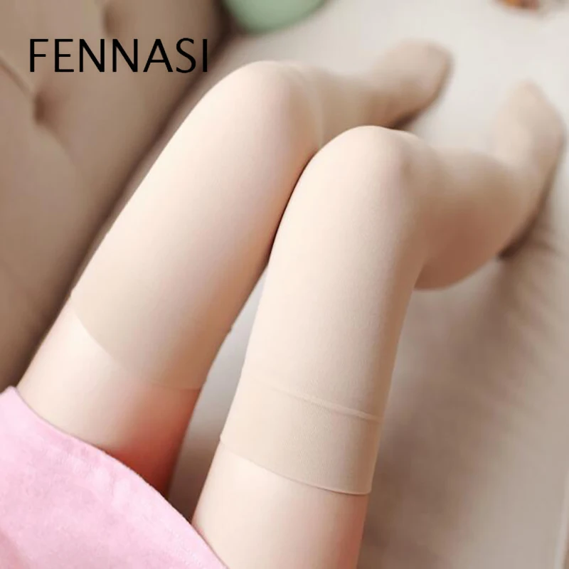 FENNASI сексуальные женские белые чулки выше колена эротические нейлоновые
