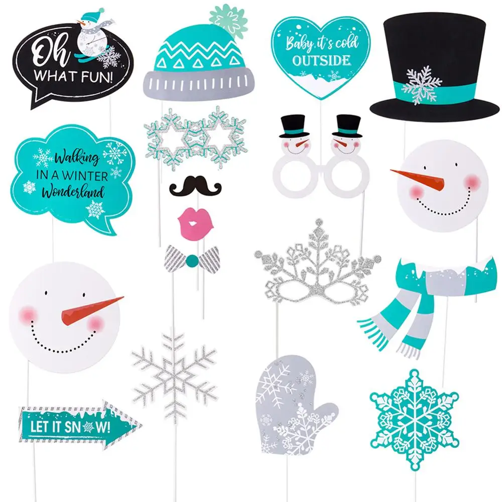 Серебристо голубой реквизит для фотосъемки зимний снежной снежинки украшение