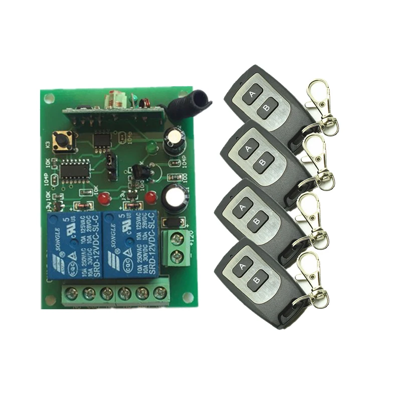 DC 12V 24V 2CH 10A RF беспроводной телефон водонепроницаемый передатчик + приемник 315/433 MHz