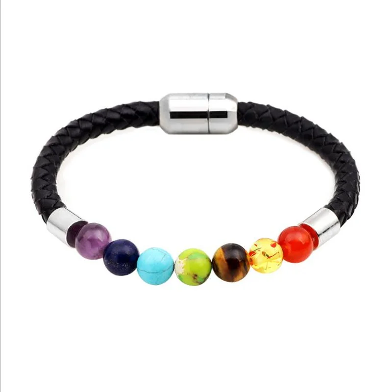 XiongHang мужской Pulseras Spirit молитва натуральный камень нержавеющая сталь магнитный браслет модный кожаный браслет подарок на день рождения